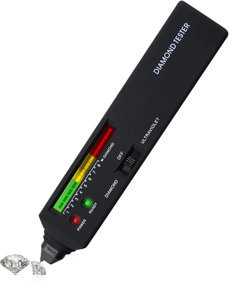 DANOPLUS High Accuracy Diamond Tester Pen Professional Jewelry Diamond Selector with UV Light for Novice and Expert Jeweler Tool, Real Diamond Tester for Different Sizes of Diamond Stones - Image 1